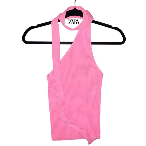 Zara Tops - Zara Pink Ribbed Asymmetrical Tops size M